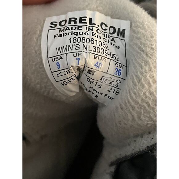 Sorel Explorer Joan Boots Women Size 9‎ Gray Faux Fur Lace-up Snow Waterproof - Picture 7 of 7